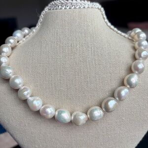 Natural Freshwater Cultured Baroque Necklace 10mm Bright And Shiny Ship From NC